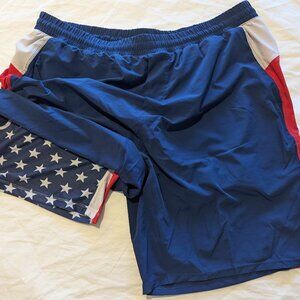 Shinesty American Flag Ball Hammock® 9 Inch Athletic Shorts "The Double Duty"XXL